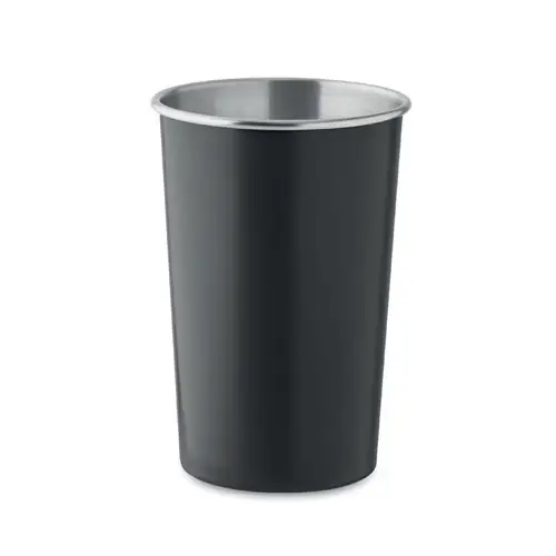 Vaso reutilizable de acero inoxidable reciclado 350 ml ref MO2063 - Negro