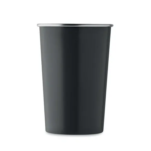 Vaso reutilizable de acero inoxidable reciclado 350 ml ref MO2063 - Side Negro