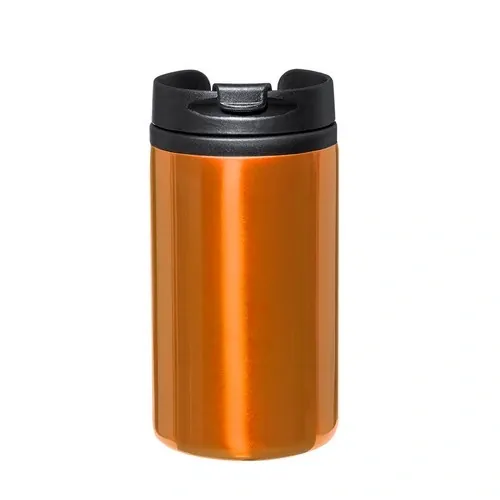 Vaso de acero inox 290ml con tapa dosificadora ref 4880 - Naranja