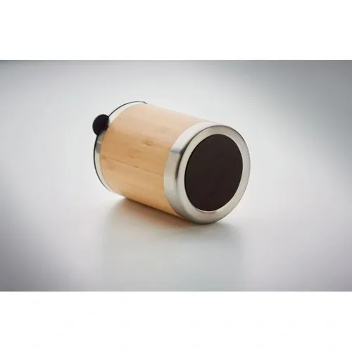 Vaso de acero inox doble pared con carcasa de bambú ref MO9937 - Back Madera