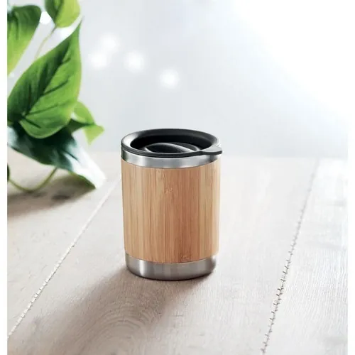 Vaso de acero inox doble pared con carcasa de bambú ref MO9937 - Item Ambiant Picture Madera