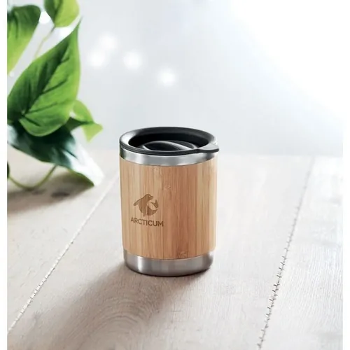Vaso de acero inox doble pared con carcasa de bambú ref MO9937 - Printed Madera