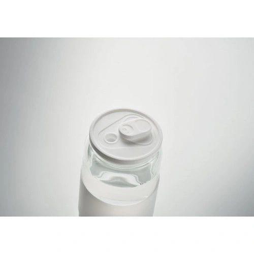Vaso alto de vidrio borosilicato con tapa y pajita ref MO2506