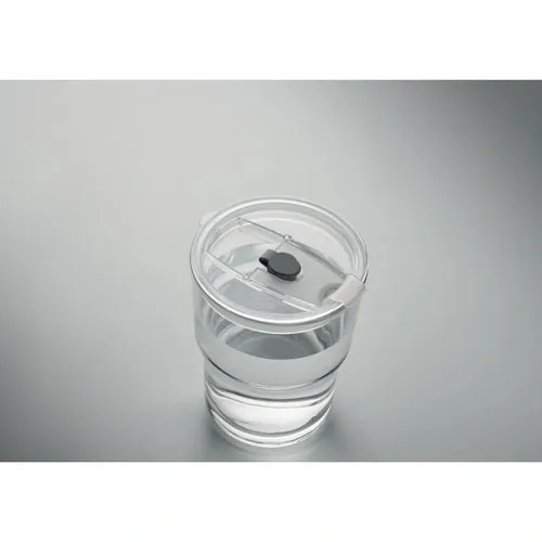 Vaso de cristal con tapa y pajita extraíble ref MO2502 - Transparente 2