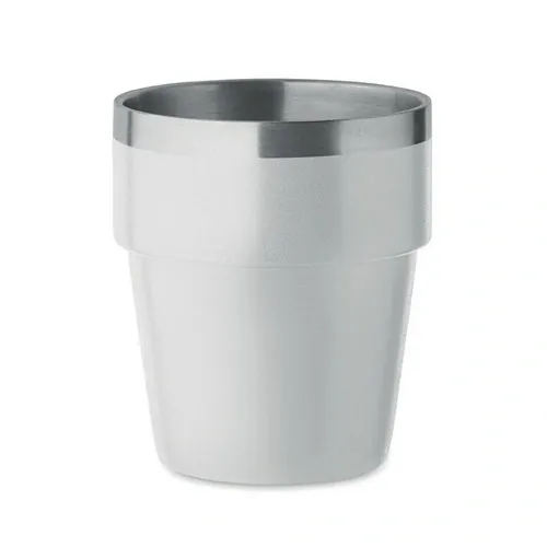 Vaso apilable de acero inoxidable reciclado 250 ml ref MO2323 - Blanco