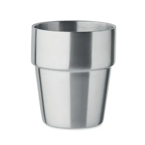 Vaso apilable de acero inoxidable reciclado 250 ml ref MO2323 - Front Plata Mate