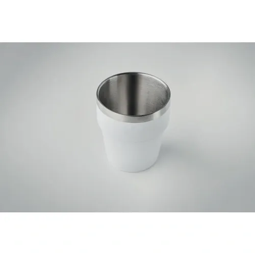 Vaso apilable de acero inoxidable reciclado 250 ml ref MO2323 - Item Detail Picture Blanco