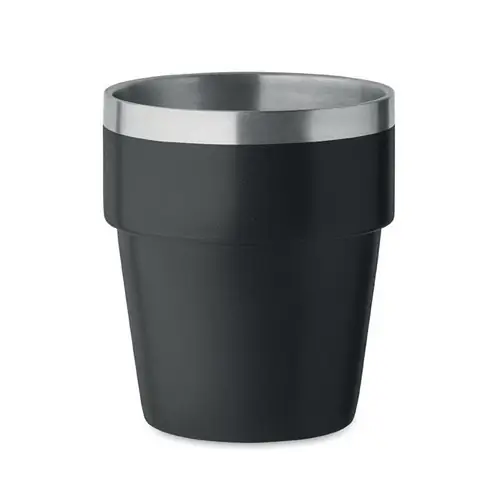 Vaso apilable de acero inoxidable reciclado 250 ml ref MO2323 - Negro