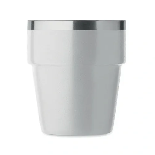 Vaso apilable de acero inoxidable reciclado 250 ml ref MO2323 - Open Blanco