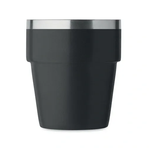 Vaso apilable de acero inoxidable reciclado 250 ml ref MO2323 - Open Negro