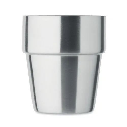 Vaso apilable de acero inoxidable reciclado 250 ml ref MO2323 - Open Plata Mate
