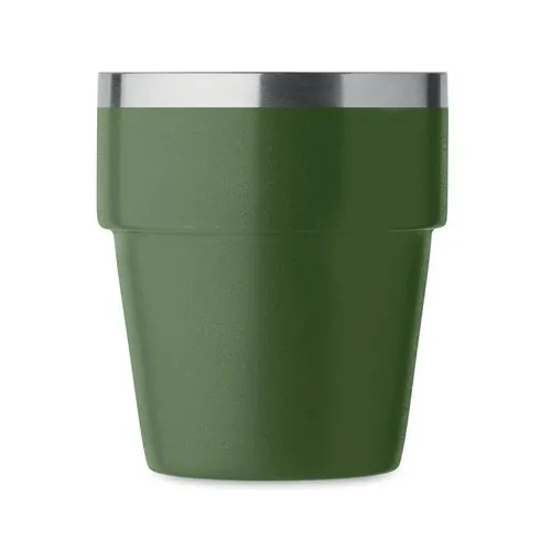 Vaso apilable de acero inoxidable reciclado 250 ml ref MO2323 - Open Verde Oscuro