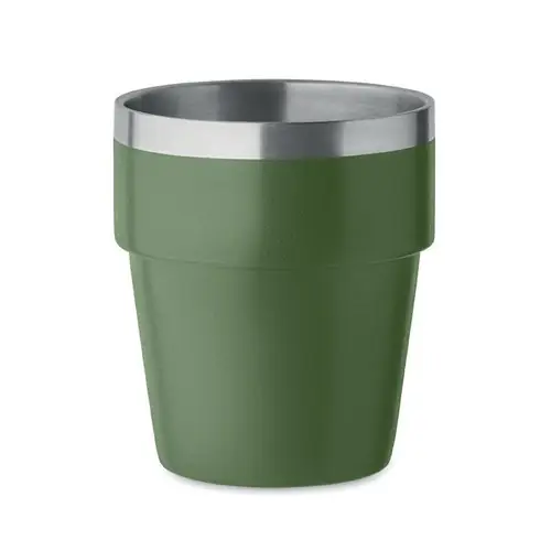 Vaso apilable de acero inoxidable reciclado 250 ml ref MO2323 - Verde Oscuro