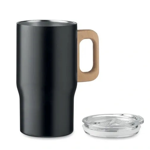 Vaso de acero inoxidable reciclado con cierre deslizante ref MO2499 - Negro Side