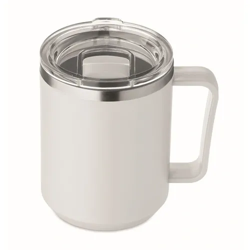 Vaso de doble pared 400 ml personalizable y reciclable ref MO2900 - Back Blanco