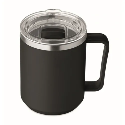 Vaso de doble pared 400 ml personalizable y reciclable ref MO2900 - Back Negro