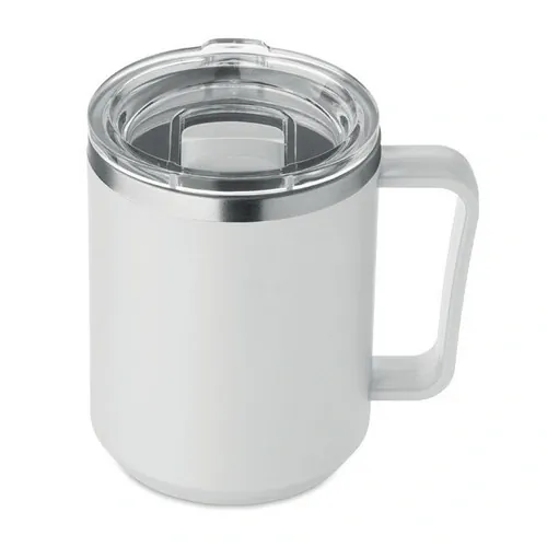 Vaso de doble pared 400 ml personalizable y reciclable ref MO2900 - Blanco Back