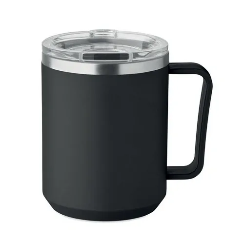 Vaso de doble pared 400 ml personalizable y reciclable ref MO2900 - Negro