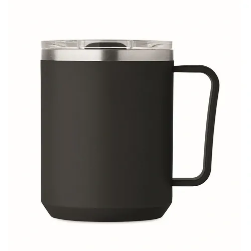 Vaso de doble pared 400 ml personalizable y reciclable ref MO2900 - Open Negro