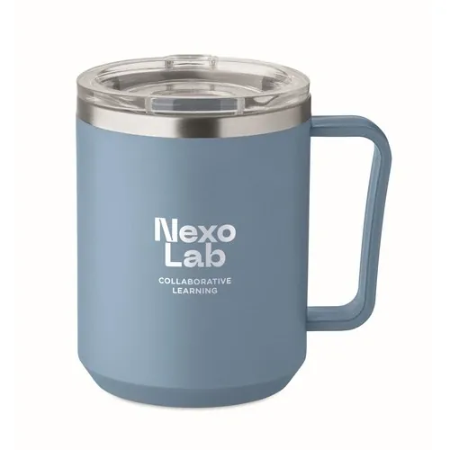 Vaso de doble pared 400 ml personalizable y reciclable ref MO2900 - Printed Azul
