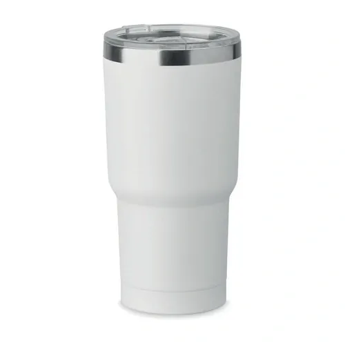 Vaso de acero inoxidable reciclado con tapa antifugas 550 ml ref MO2597 - Blanco