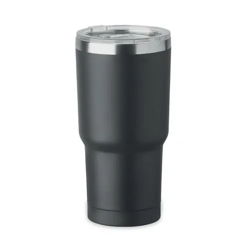 Vaso de acero inoxidable reciclado con tapa antifugas 550 ml ref MO2597 - Negro