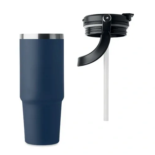 Vaso de acero inoxidable reciclado con tapa y pajita ref MO2561 - French Marino 5
