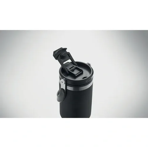 Vaso de acero inoxidable reciclado con tapa y pajita ref MO2561 - Negro Item Detail Picture