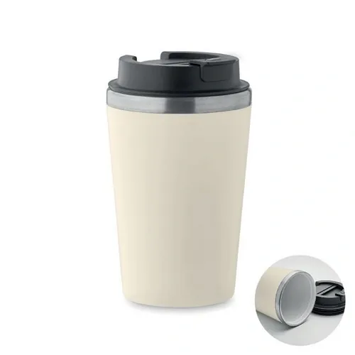 Vaso doble pared antifugas acero reciclado ref MO2572 - Beig