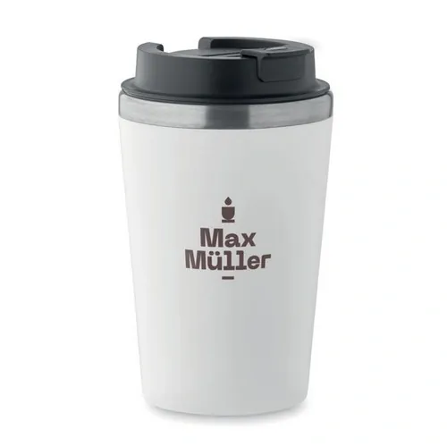 Vaso doble pared antifugas acero reciclado ref MO2572 - Blanco Printed