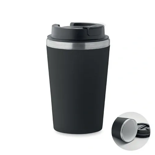 Vaso doble pared antifugas acero reciclado ref MO2572 - Negro