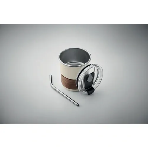 Vaso de acero inoxidable reciclado con tapa antifugas ref MO2423 - Beig 7