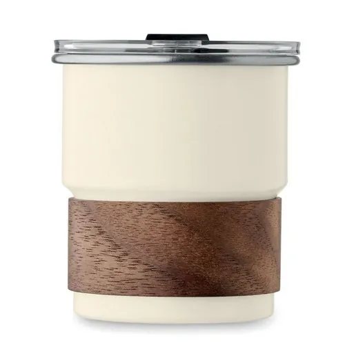Vaso de acero inoxidable reciclado con tapa antifugas ref MO2423 - Beig Top