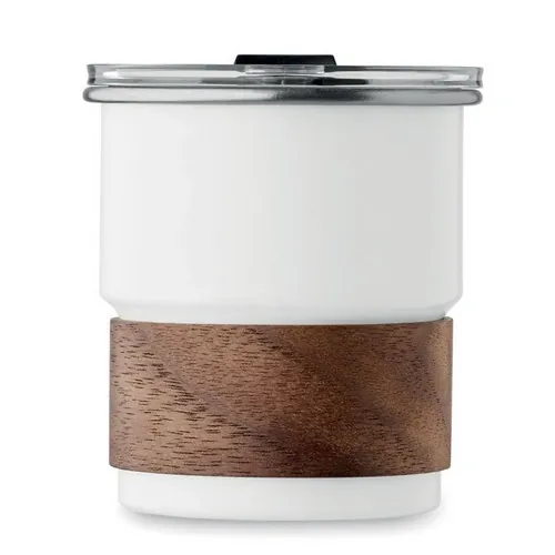 Vaso de acero inoxidable reciclado con tapa antifugas ref MO2423 - Blanco Top