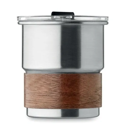 Vaso de acero inoxidable reciclado con tapa antifugas ref MO2423 - Plata Mate Top