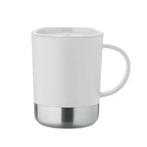 Vaso de PP pared simple 300 ml personalizable y ecológico ref MO2772 - Blanco