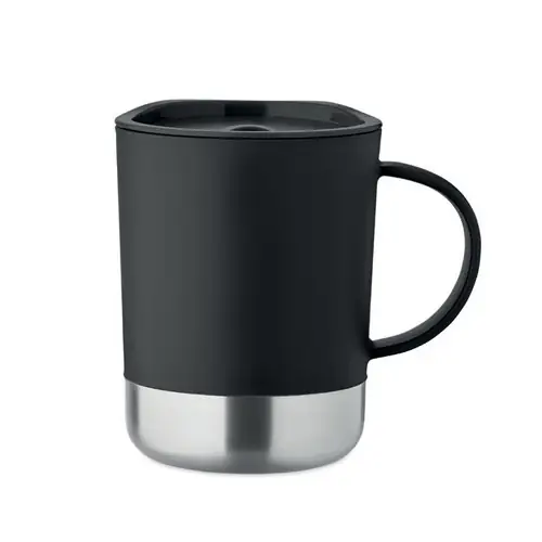 Vaso de PP pared simple 300 ml personalizable y ecológico ref MO2772 - Negro