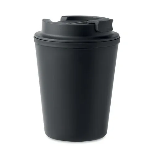 Vaso doble pared con tapa y ranura para beber ref MO6866 - Front Negro