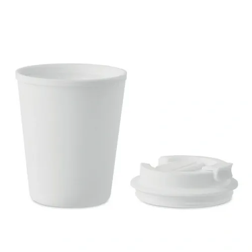 Vaso doble pared con tapa y ranura para beber ref MO6866 - Open Blanco