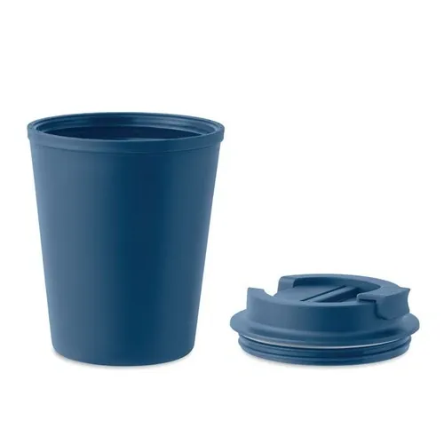 Vaso doble pared con tapa y ranura para beber ref MO6866 - Side Azul