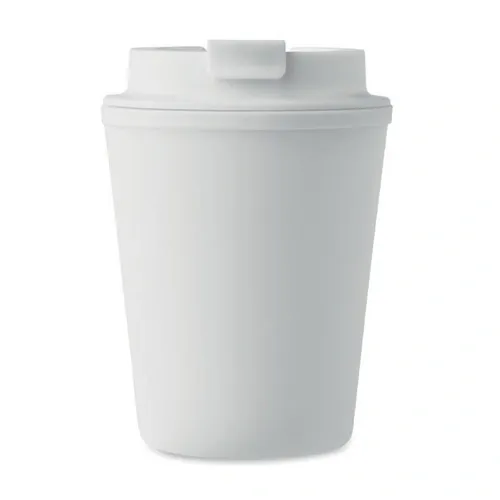 Vaso doble pared con tapa y ranura para beber ref MO6866 - Side Blanco