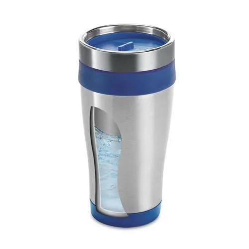 Vaso de viaje acero inoxidable con tapa fácil apertura ref 94625 - Azul Royal 02