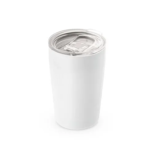 Vaso de viaje acero inoxidable doble pared con tapa deslizante ref 94242 - Blanco 01