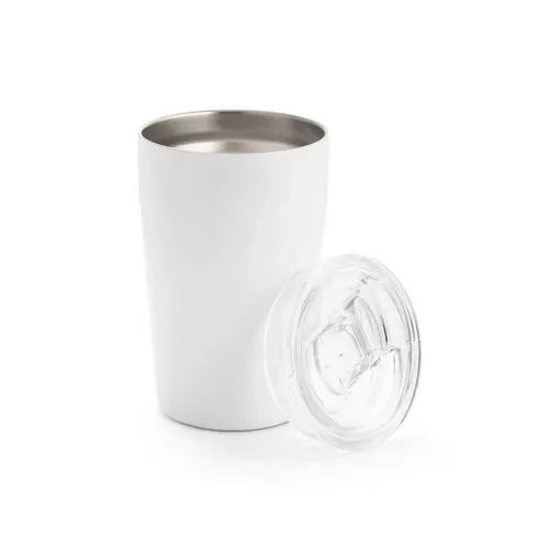 Vaso de viaje acero inoxidable doble pared con tapa deslizante ref 94242 - Blanco 02