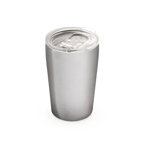 Vaso de viaje acero inoxidable doble pared con tapa deslizante ref 94242 - Cromado Satinado