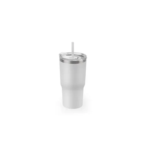 Vaso de viaje compacto con doble aislamiento al vacío ref 94372 - Blanco
