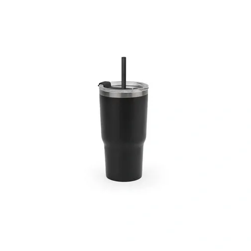 Vaso de viaje compacto con doble aislamiento al vacío ref 94372 - Negro
