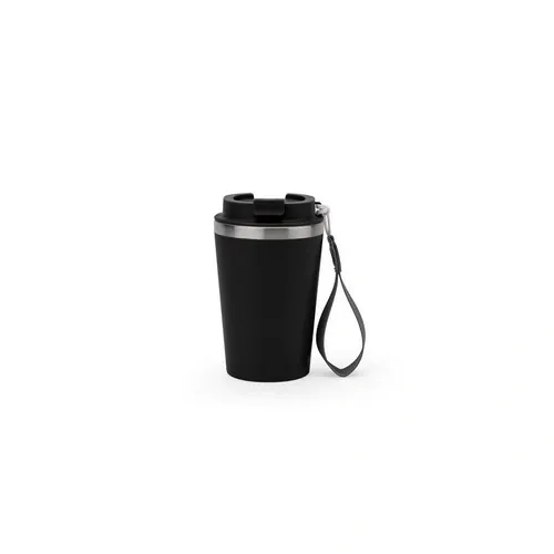 Vaso de viaje hermético de acero inoxidable mate ref 94377 - Negro