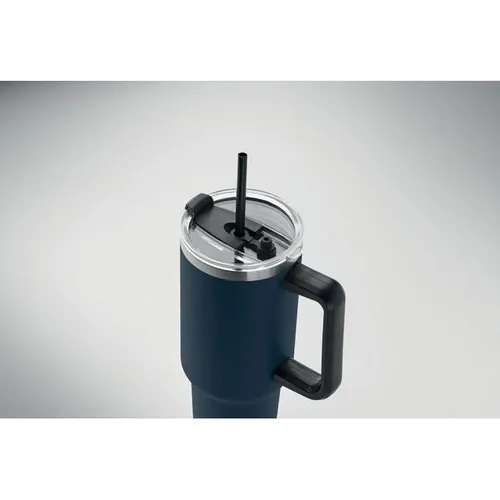 Vaso de acero inoxidable reciclado con tapa y pajita ref MO2327 - 2 French Marino