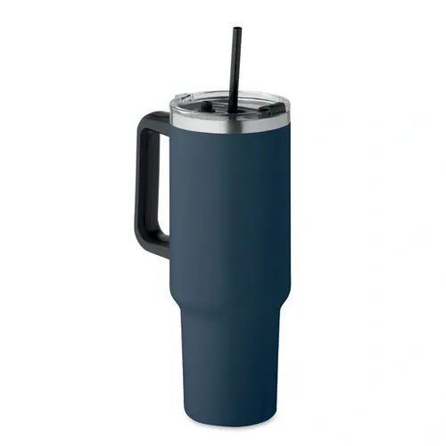 Vaso de acero inoxidable reciclado con tapa y pajita ref MO2327 - French Marino